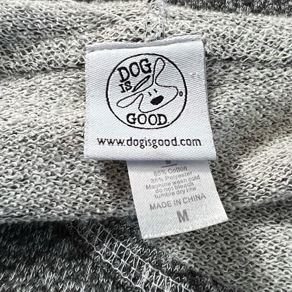 Dog Is Good Grey Tunic Style Pullover Hoodie Medium - Picture 5 of 6